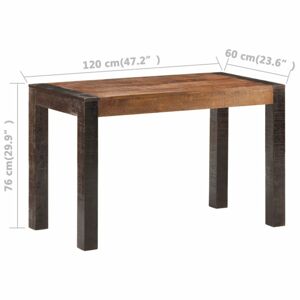 Jedálenský stôl masívne drevo Dekorhome 120x60x76 cm