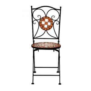 Kovová stolička s mozaikou 2ks D0984 Dekorhome