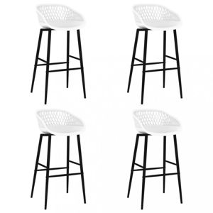 Barové stoličky 4 ks plast / kov Dekorhome Biela