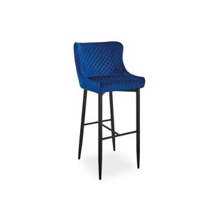 Barová stolička COLIN B H-1 Velvet Signal Modrá