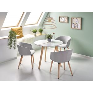 Jedálenský stôl okrúhly EXPRESS biely / buk Halmar