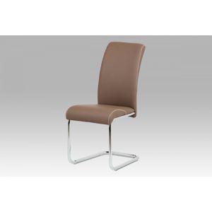 Jedálenská stolička HC-236 CAP cappuccino koženka / chróm Autronic