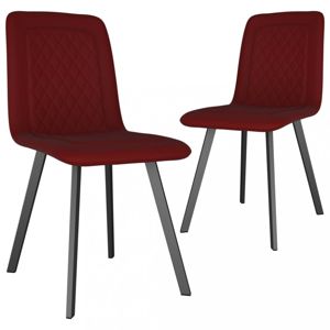 Jedálenská stolička 2 ks zamat / kov Dekorhome Červená