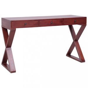 Písací stôl masívne mahagónové drevo Dekorhome Hnedá