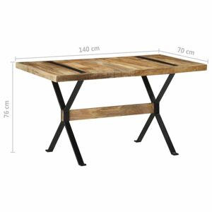 Jedálenský stôl drevo / oceľ Dekorhome 140x70x76 cm