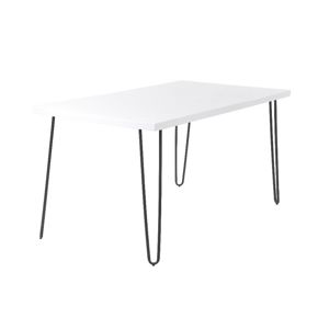 Jedálenský stôl KURT biela lesk / kov Tempo Kondela