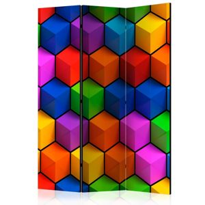 Paraván Colorful Geometric Boxes Dekorhome 135x172 cm (3-dielny)