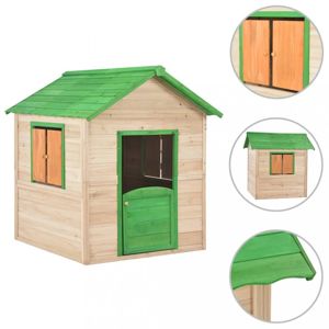 Detský drevený domček Dekorhome Zelená