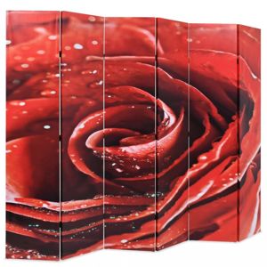 Paravan červená ruža Dekorhome 228x170 cm (6-dielny)