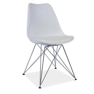 Židle, bílá + chrom, METAL NEW 0000183470 Tempo Kondela