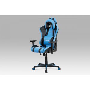 Kancelárska stolička KA-V609 ekokoža / plast Autronic Modrá