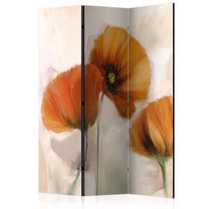 Paraván poppies - vintage Dekorhome 135x172 cm (3-dielny)