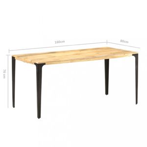 Jedálenský stôl masívne drevo / oceľ Dekorhome 160x80x76 cm