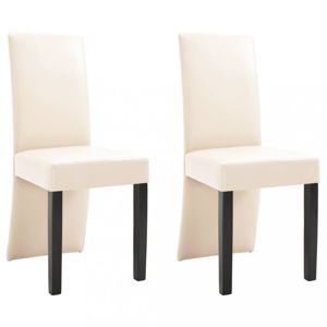 Jedálenská stolička 2 ks umelá koža / drevo Dekorhome Krémová