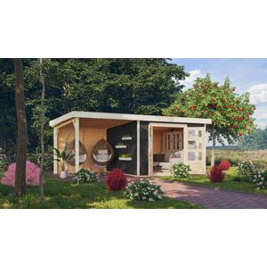 Drevený záhradný domček KERKO 6 s prístavkom 240 Lanitplast