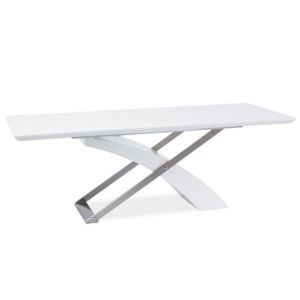 Jedálenský stôl rozkladací 160/220 KROS biela lesk Tempo Kondela