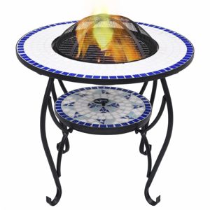 Mozaikový stolík s ohniskom Dekorhome Modrá