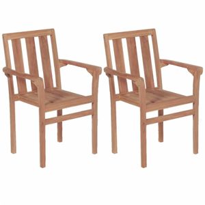 Stohovateľné záhradné stoličky 2 ks teakové drevo Dekorhome