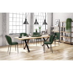 Jedálenský stôl APEX 140 cm dubové drevo / čierna Halmar