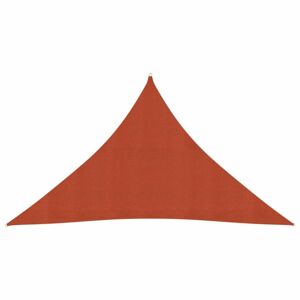 Tieniaca plachta trojuholníková HDPE 2,5 x 2,5 x 3,5 m Dekorhome Tehlová