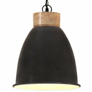 Závesná lampa čierna / mangovníkové drevo Dekorhome 23 cm