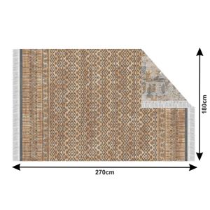 Obojstranný koberec so strapcami MADALA vzor / hnedá Tempo Kondela 180x270 cm