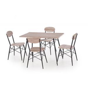 Jedálenský set Kabir obdĺžnik dub san remo stôl + 4 stoličky Halmar