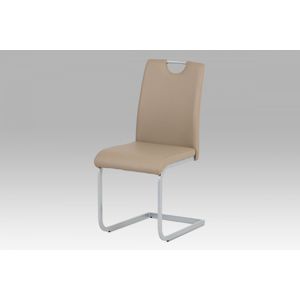 Jedálenská stolička DCL-121 CAP koženka cappuccino /sivý lak Autronic