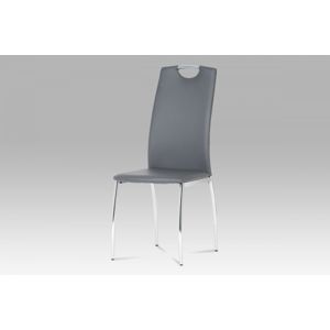 Jedálenská stolička DCL-419 GREY koženka sivá / chróm Autronic