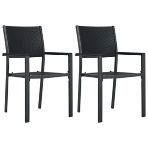 Záhradné stoličky 2 ks plast / oceľ Dekorhome