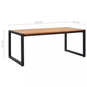 Záhradný stôl hnedá / čierna Dekorhome 180x90x75 cm