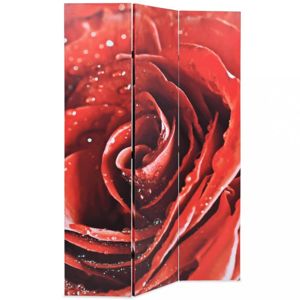 Paravan červená ruža Dekorhome 120x170 cm (3-dielny)