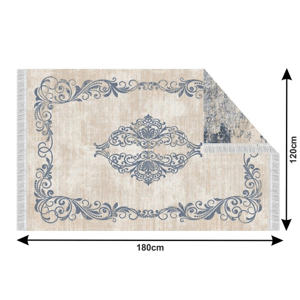 Obojstranný koberec so strapcami GAZAN vzor / modrá Tempo Kondela 120x180 cm