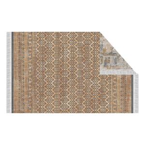 Obojstranný koberec so strapcami MADALA vzor / hnedá Tempo Kondela