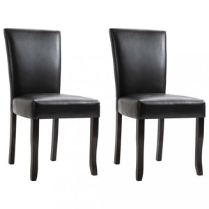Jedálenská stolička 2 ks umelá koža Dekorhome Čierna
