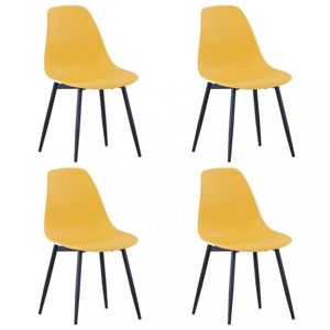 Jedálenská stolička 4 ks plast / kov Dekorhome Žltá