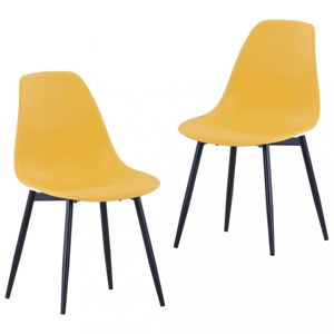 Jedálenská stolička 2 ks plast / kov Dekorhome Žltá