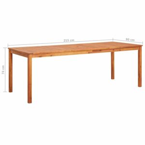 Záhradný stôl akáciové drevo Dekorhome 215x90x74 cm