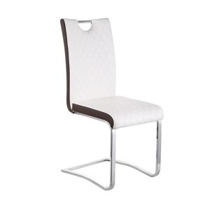 Jedálenská stolička IMANE bielá / hnedá Tempo Kondela