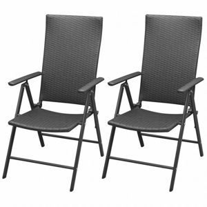 Záhradné stoličky 2 ks čierna