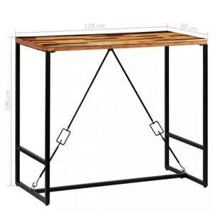 Barový stôl recyklované drevo Dekorhome 120x60x106 cm