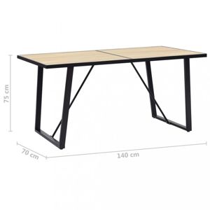Jedálenský stôl dub / čierna Dekorhome 140x70x75 cm