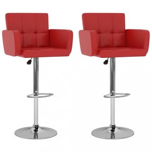 Barové stoličky 2 ks umelá koža / kov Dekorhome Červená