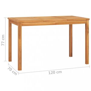 Záhradný jedálenský stôl teak Dekorhome 120x70x77 cm