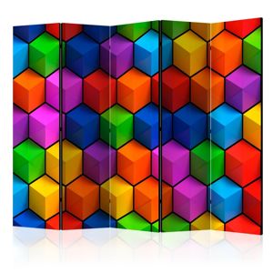 Paraván Colorful Geometric Boxes Dekorhome 225x172 cm (5-dielny)
