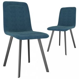 Jedálenská stolička 2 ks zamat / kov Dekorhome Modrá
