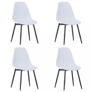 Jedálenská stolička 4 ks plast / kov Dekorhome Biela