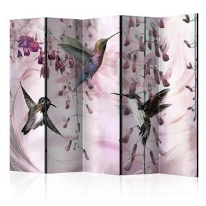 Paraván Flying Hummingbirds (Pink) Dekorhome 225x172 cm (5-dielny)