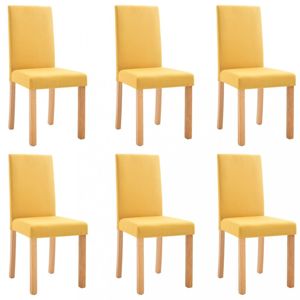 Jedálenská stolička 6 ks látka / drevo Dekorhome Žltá