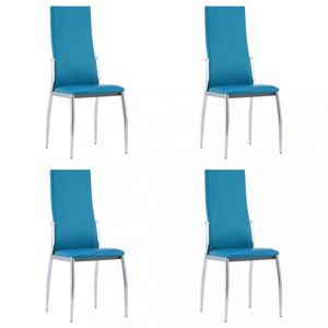 Jedálenská stolička 4 ks umelá koža Dekorhome Modrá